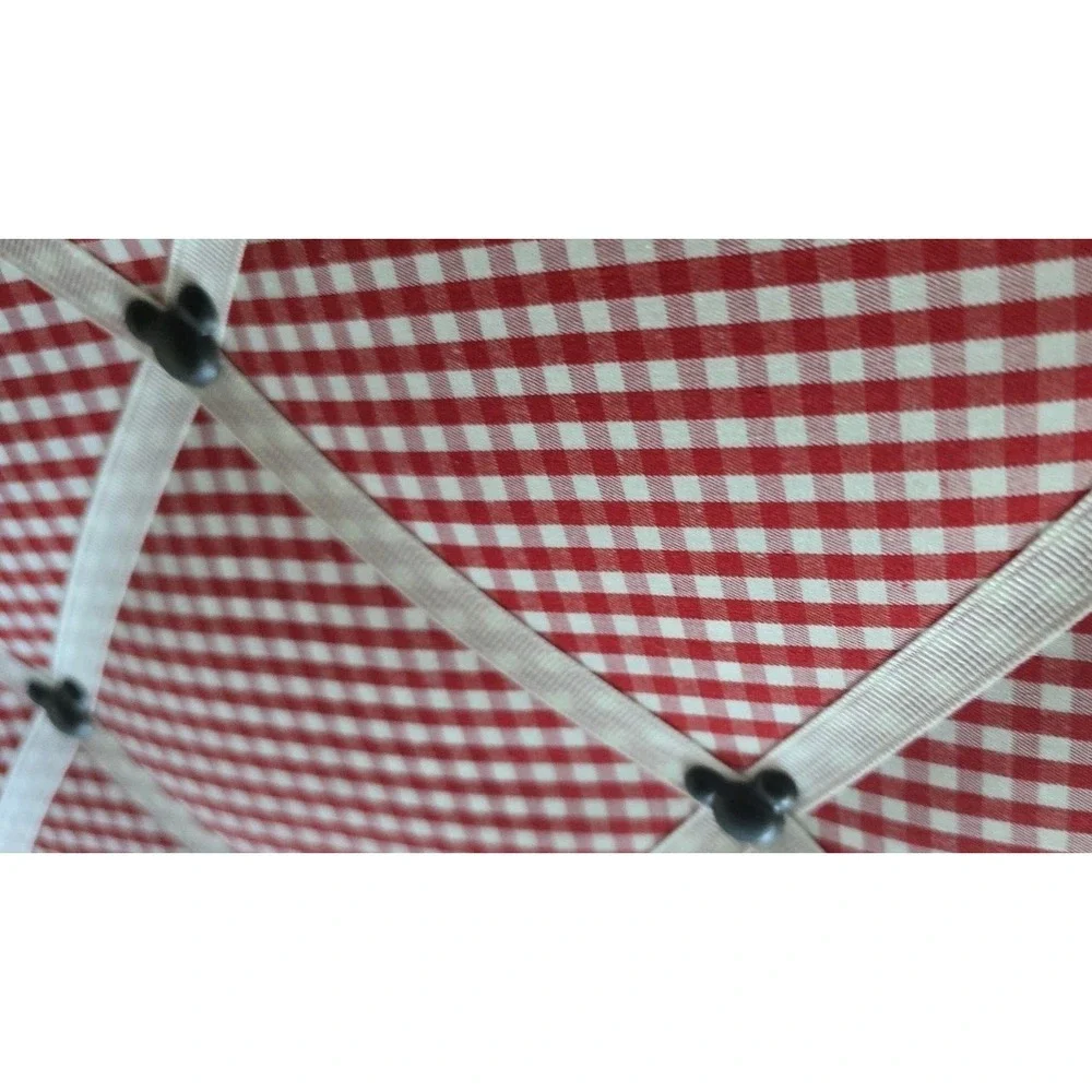Mickey Mouse Red White Gingham Fabric Notice Memory Pin Memo Photo‎ Memory Board